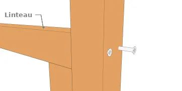 Fixation d’un linteau par des vis