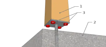  Technique 6 : Pied de poteau à sceller simple platine