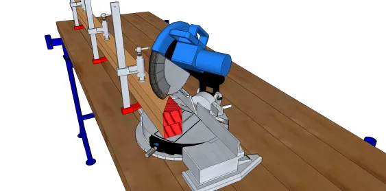 Méthode 1 : maintener deux par deux les chevrons aux serre-joints