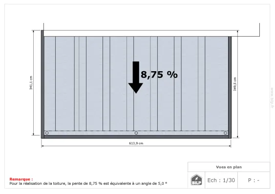 Vue en plan d’une extension