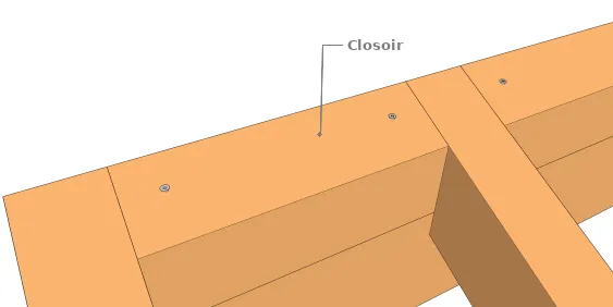 Fixation d’un closoir dans le cas où le closoir est suffisament épais