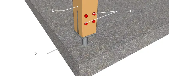  Technique 1 : Pied de poteau en âme à sceller