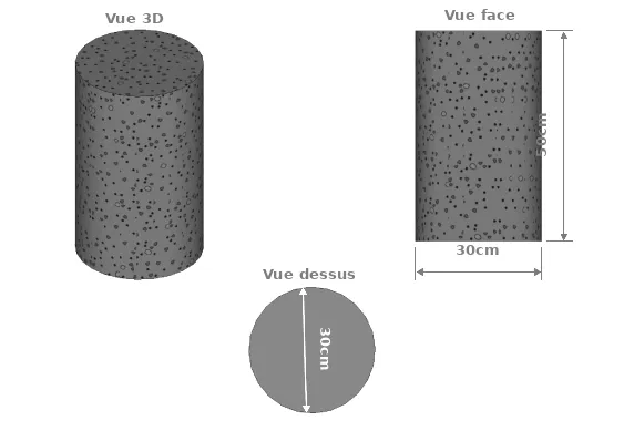 Un plot en béton (forme cylindrique)