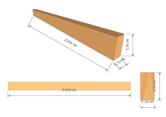 Un chevron (forme parallélépipède)