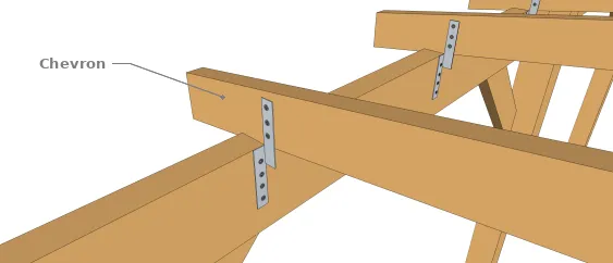Technique 5 et 6 : Fixation des chevrons par des pattes de solivage