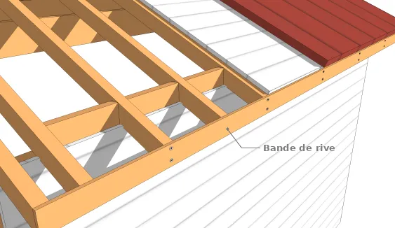 Avant-toit avec bande de rive
