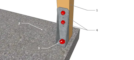 Technique 1 : Ancrage pour montant d’ossature