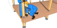 Vignette de l'article : Le montage d'un poteau sur une plateforme en bois