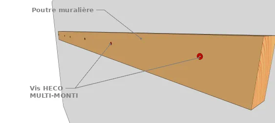 Fixation avec des vis HECO MULTI-MONTI TimberConnect