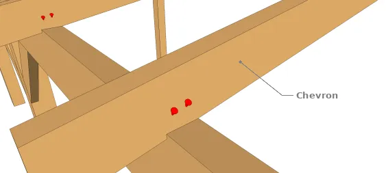 Technique 2 : Fixation des chevrons par des clous