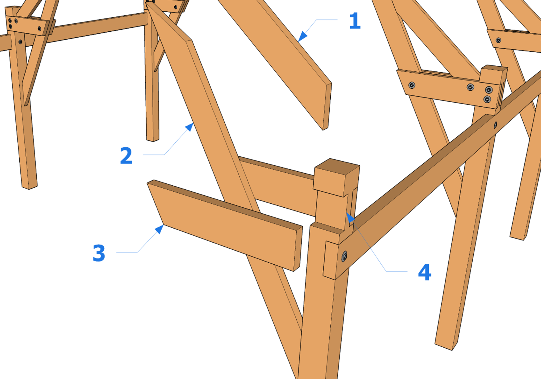 L'assemblage d'une ferme à entrait retroussé aux poteaux Les guides — free download