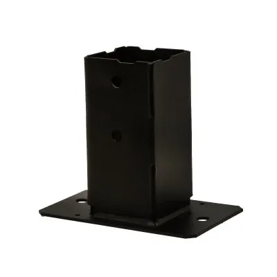 Pied de poteau pour muret et bord de dalle - Finition noire - Réf. PPJBM90PB