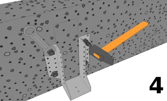 Placer le sabot et fixer la quincaillerie