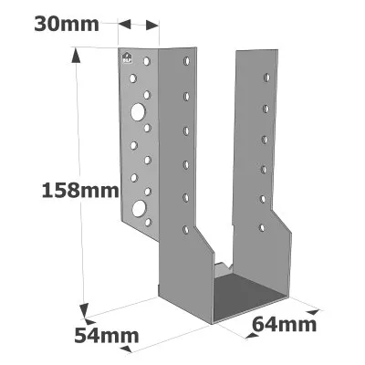 Sabots à ailes extérieures, gamme SBE ECONOMIQUE (épaisseur 1,5mm, profondeur 55mm) - Réf. SBE64/158
