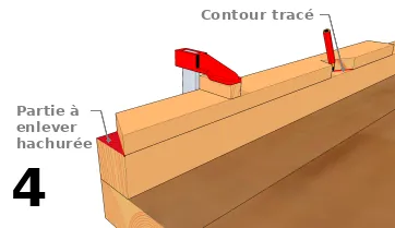 Reporter les traces sur le chevron