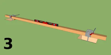 Caler le pied de poteau (technique 2)