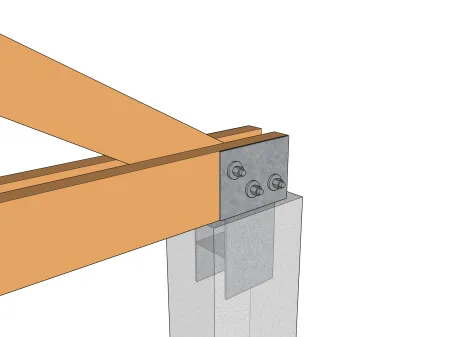 La fixation d'une ferme sur un appui