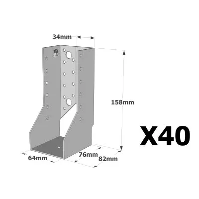 Sabots à ailes intérieures, gamme SAI CLASSIQUE (épaisseur 2mm) - Réf. SAI380/64/2_40