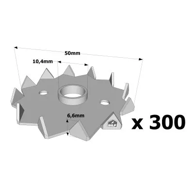 Crampon Bulldog simple denture C2 et C4 - Réf. C2-50M10G-B_300