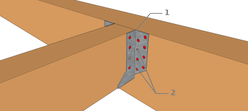 Technique 3 et 4 : Fixation des solives avec des sabots à ailes extérieures