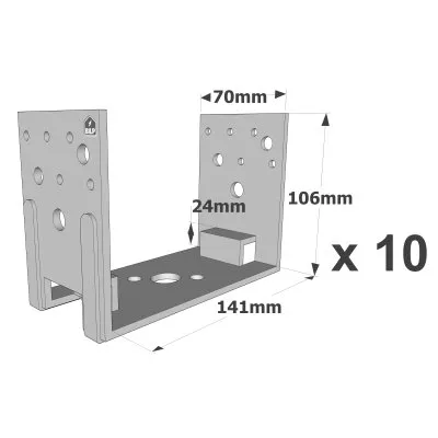 Embases de poteau en U - Réf. PU140-B_10