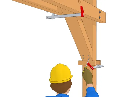 La pose des bras de contreventement