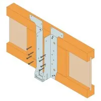 Fixation par les brides latérales sur un support poutre en I avec renfort