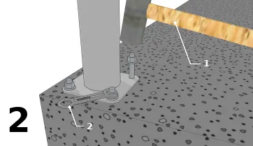 Fixation à l’aide du goujon d’ancrage
