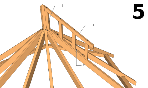 Fixer les modules de chevrons de gradin aux chevrons