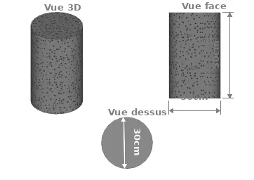 Un plot en béton (forme cylindrique)