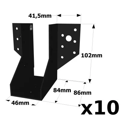 Sabots à ailes extérieures, finition noire (épaisseur 2mm, profondeur 84mm) - Réf. SAE250/46/2PB_10