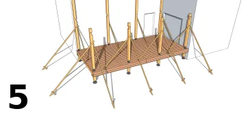 Maintenir les poteaux avec des tasseaux