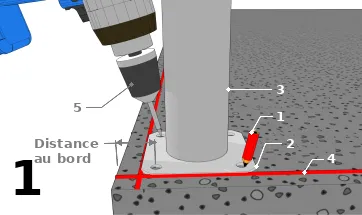 Identifier la position des fixations au sol