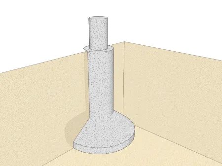 Le plot ancré en béton