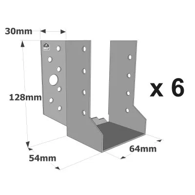Sabots à ailes extérieures, gamme SBE ECONOMIQUE (épaisseur 1,5mm, profondeur 55mm) - Réf. SBE64/128_6