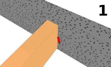 Marquer l’emplacement de la poutre portée sur le béton