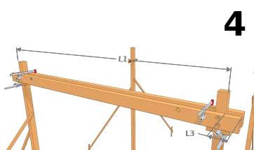 Fixer les poutres provisoirement avec des serre-joints