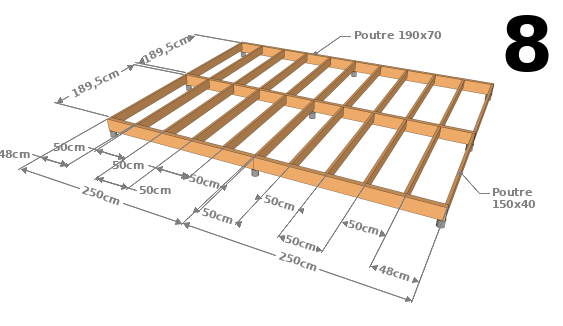 Pour chaque poutre-porteuse, calculez la section