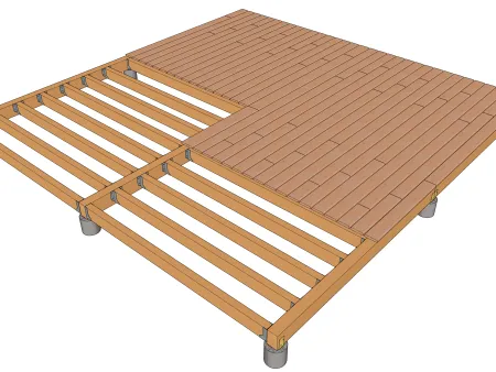 Plateforme en bois rectangulaire ou carré