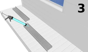 Mettre sous l’appui de fenêtre le polymère avec le silicone