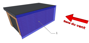 Plan vertical perpendiculaire au sens du vent