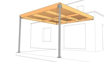 Pergola (configuration : SP1 pour la platine basse et SP7 pour la platine haute)