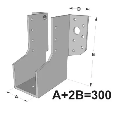 Grands sabots à ailes extérieures, gamme GLE ECONOMIQUE (développé 300mm, épaisseur 4mm, profondeur 90mm) - Réf. GLE300/4X
