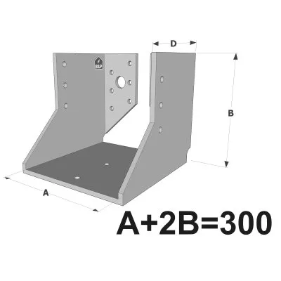 Grands sabots à ailes intérieures, gamme GSI CLASSIQUE (épaisseurs 4mm, profondeur 110mm) - Réf. GSI300/4X
