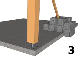 Fixer le poteau sur le pied