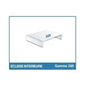 Éclisse intérieure blanche, modèle Gamme 200, finition moderne, design épuré, dimension standard, utilisé pour les portes intérieures.
