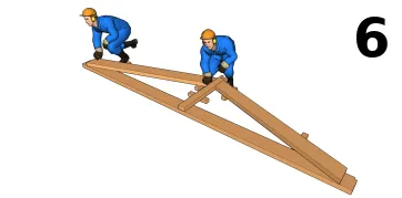 Assembler le premier entrait, le poinçon et les arbalétriers