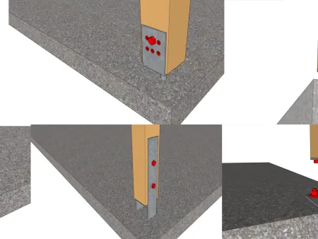 FBM80x : Fixation d'un poteau sur du béton