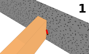 Marquer l’emplacement de la poutre portée sur le béton