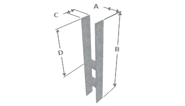 Dimensions d’une fixation ancrage en H
